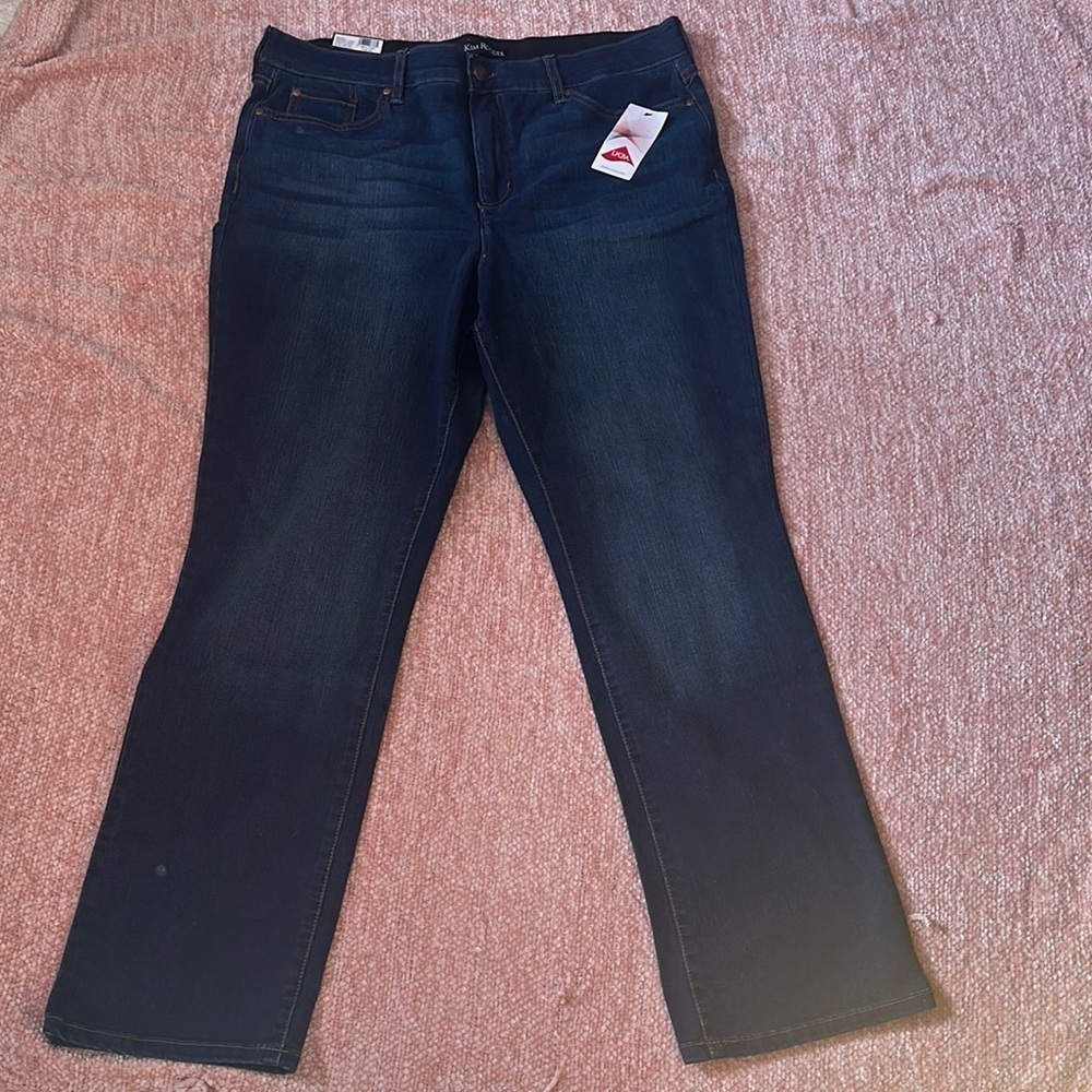 Kim Rogers Blue Straight Leg Jeans Classic Fit